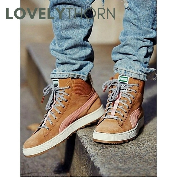 PUMA // ltd ed rare suede winterized rugged mid top sneakers - Picture 1 of 3